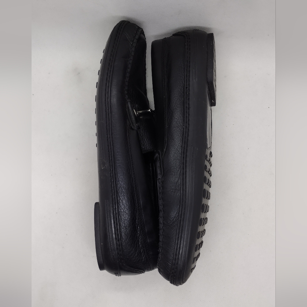 Peter Huber Leather Loafer Mens 10.5 Black Causal Comfy Retro 90s Y2K - Picture 6 of 12
